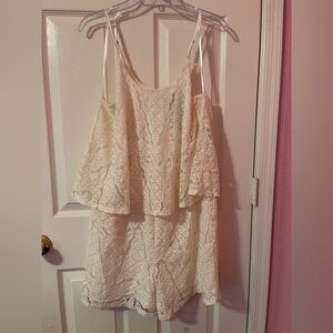 Mossimo NWT Womens Romper Lace Overlay Ivory Size L